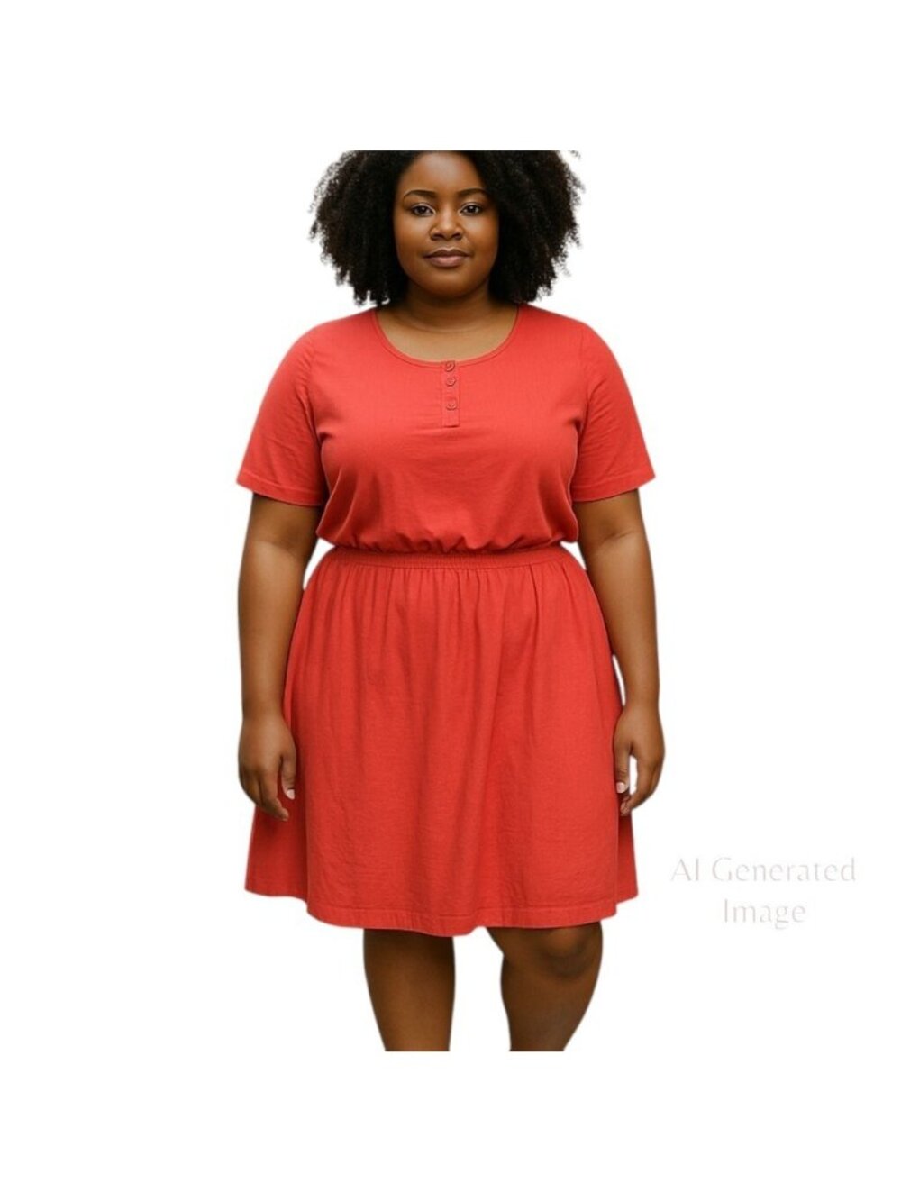 LOGO By Lori Goldstein Solid Coral Soft Pullover Short Sleeve Pockets Dress Sz L